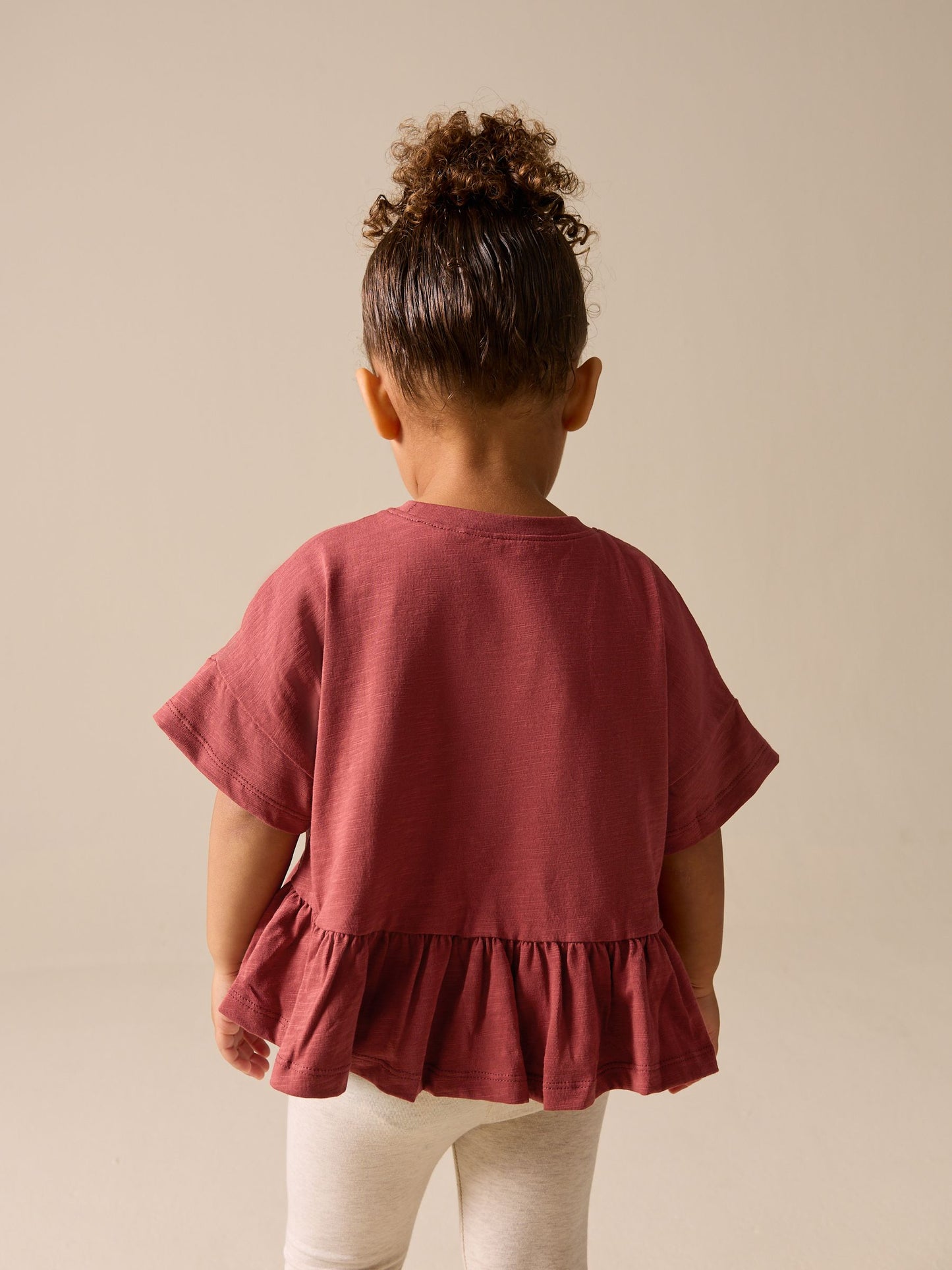 Rust Brown Short Sleeve Peplum T-Shirt (3mths-7yrs) image 3