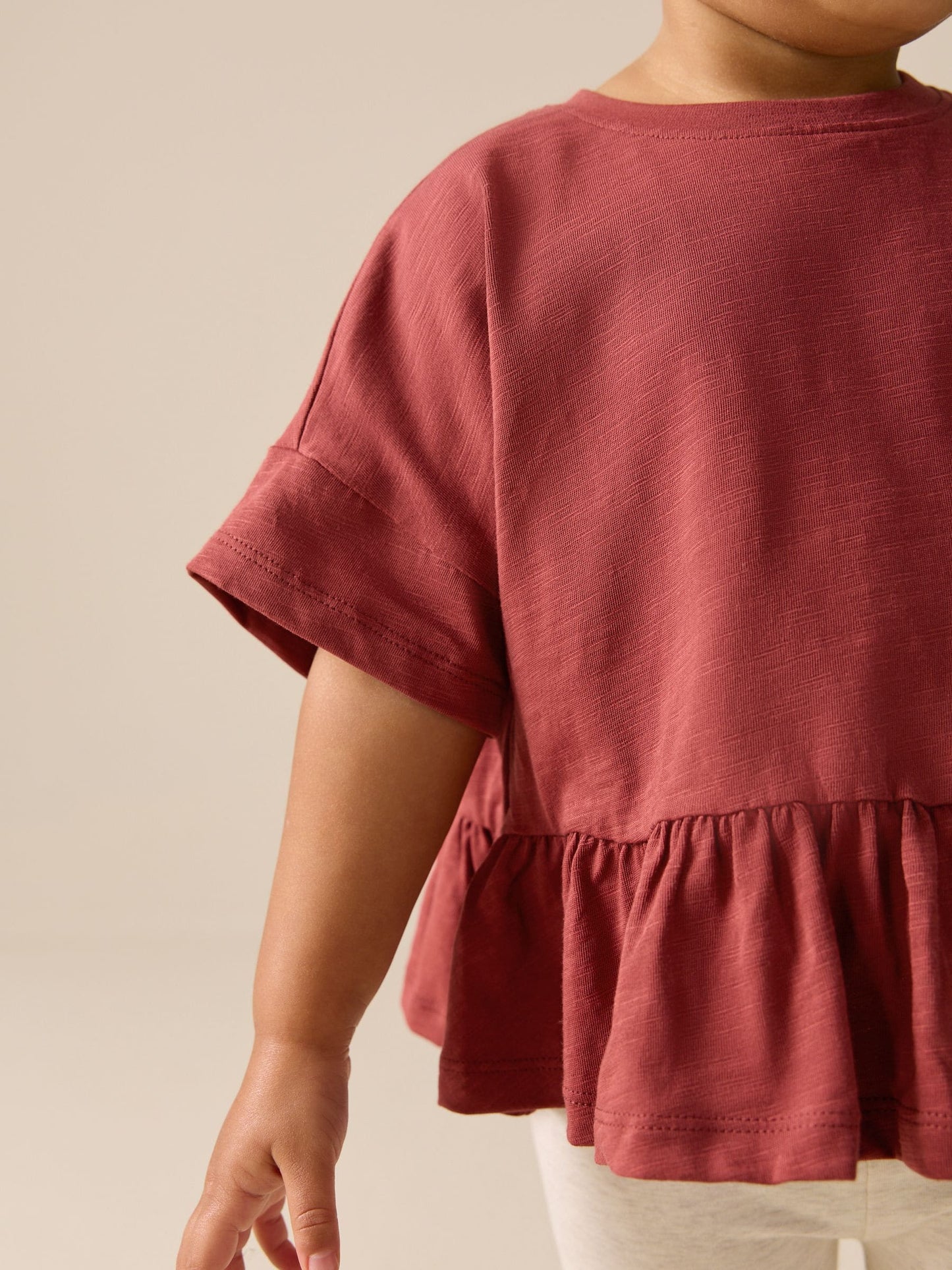 Rust Brown Short Sleeve Peplum T-Shirt (3mths-7yrs) image 4