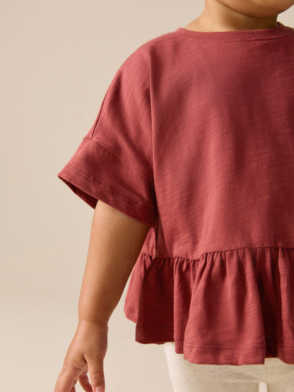 Rust Brown Short Sleeve Peplum T-Shirt (3mths-7yrs) image 4