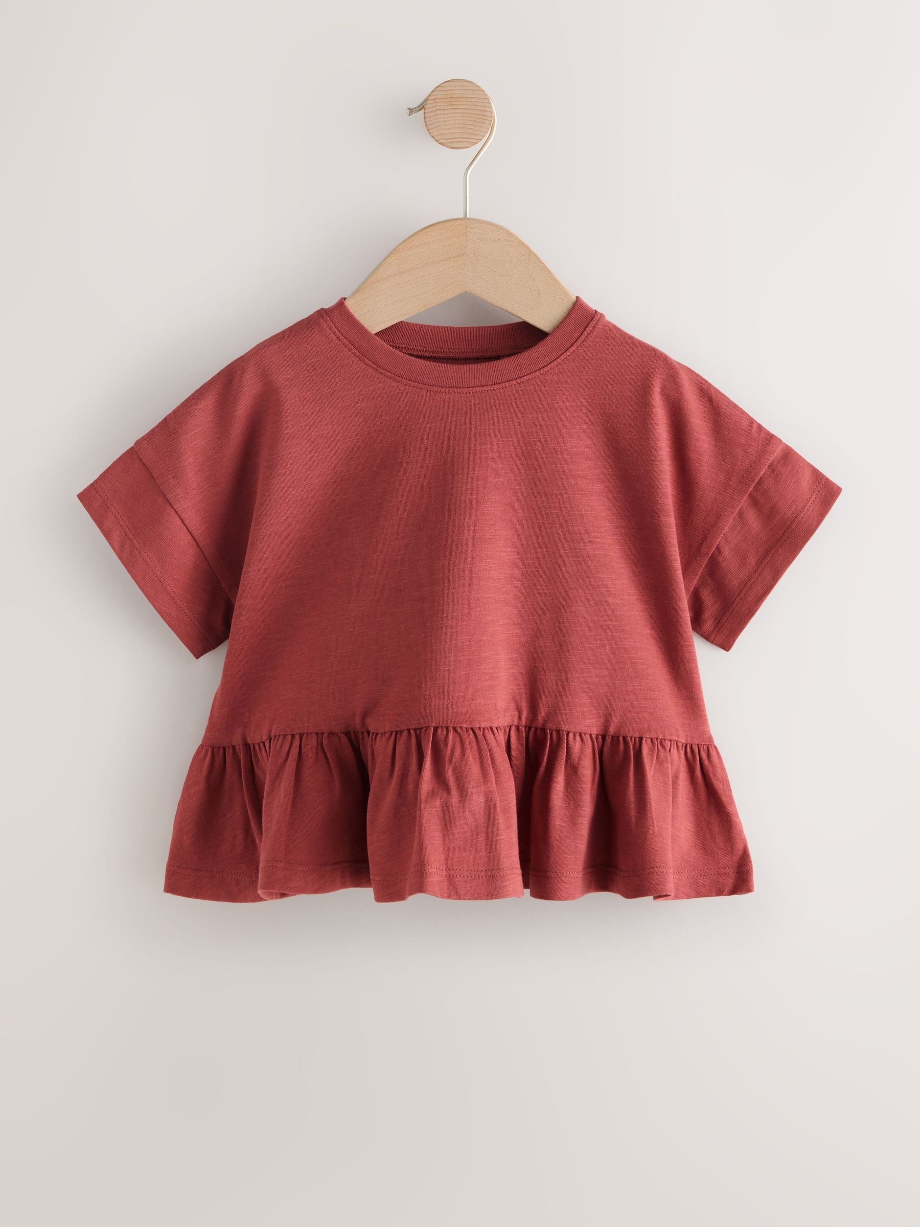 Rust Brown Short Sleeve Peplum T-Shirt (3mths-7yrs) image 5