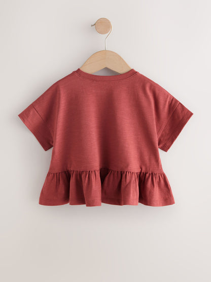 Rust Brown Short Sleeve Peplum T-Shirt (3mths-7yrs) image 6