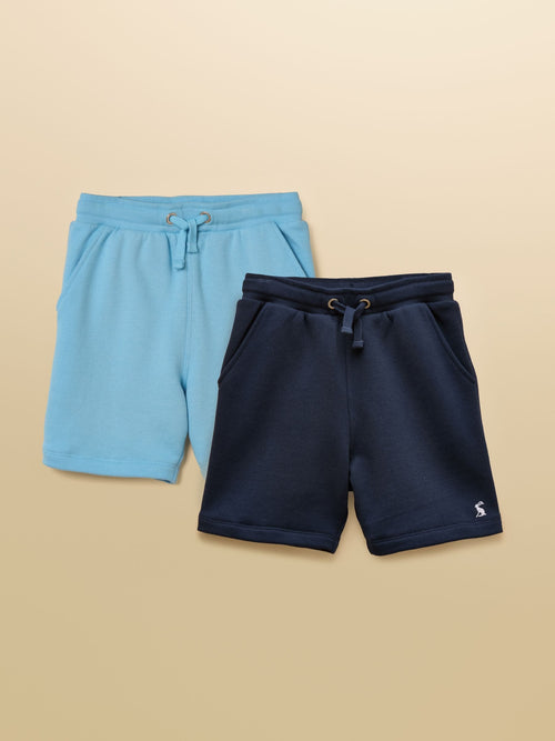 Joules Kids' Blue & Navy Loopback Sweat Shorts 2 Pack image 1