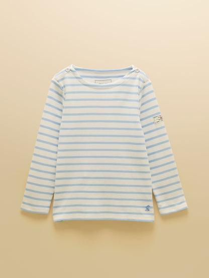 Joules Girls' Harbour Blue and Pink Two Pack Stripe Long Sleeve Top image 5