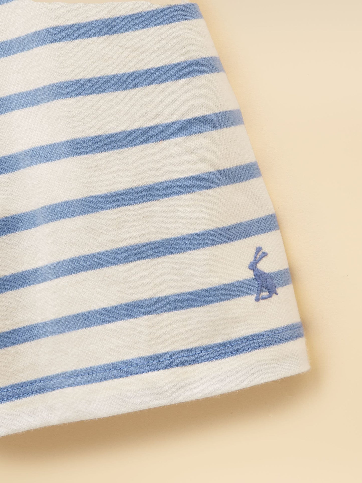 Joules Girls' Astra White & Blue Striped Horse Applique Cotton T-Shirt image 5