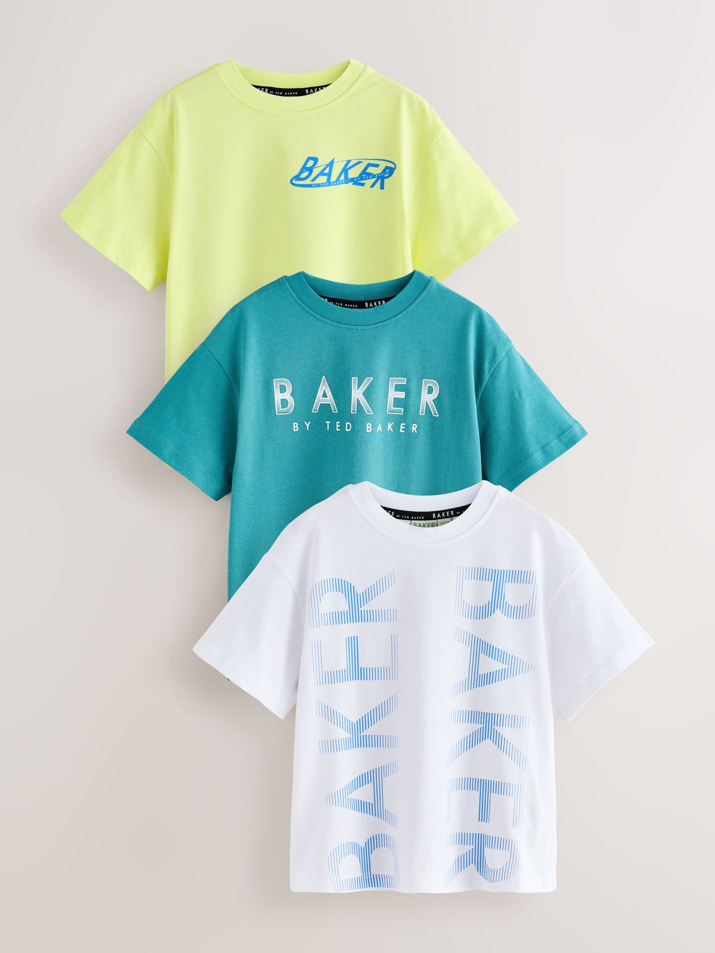 Dsiney Kidz - Baker by Ted Baker Green/White/Lime Green Baker by Ted Baker 3 Pack T-Shirts image 1