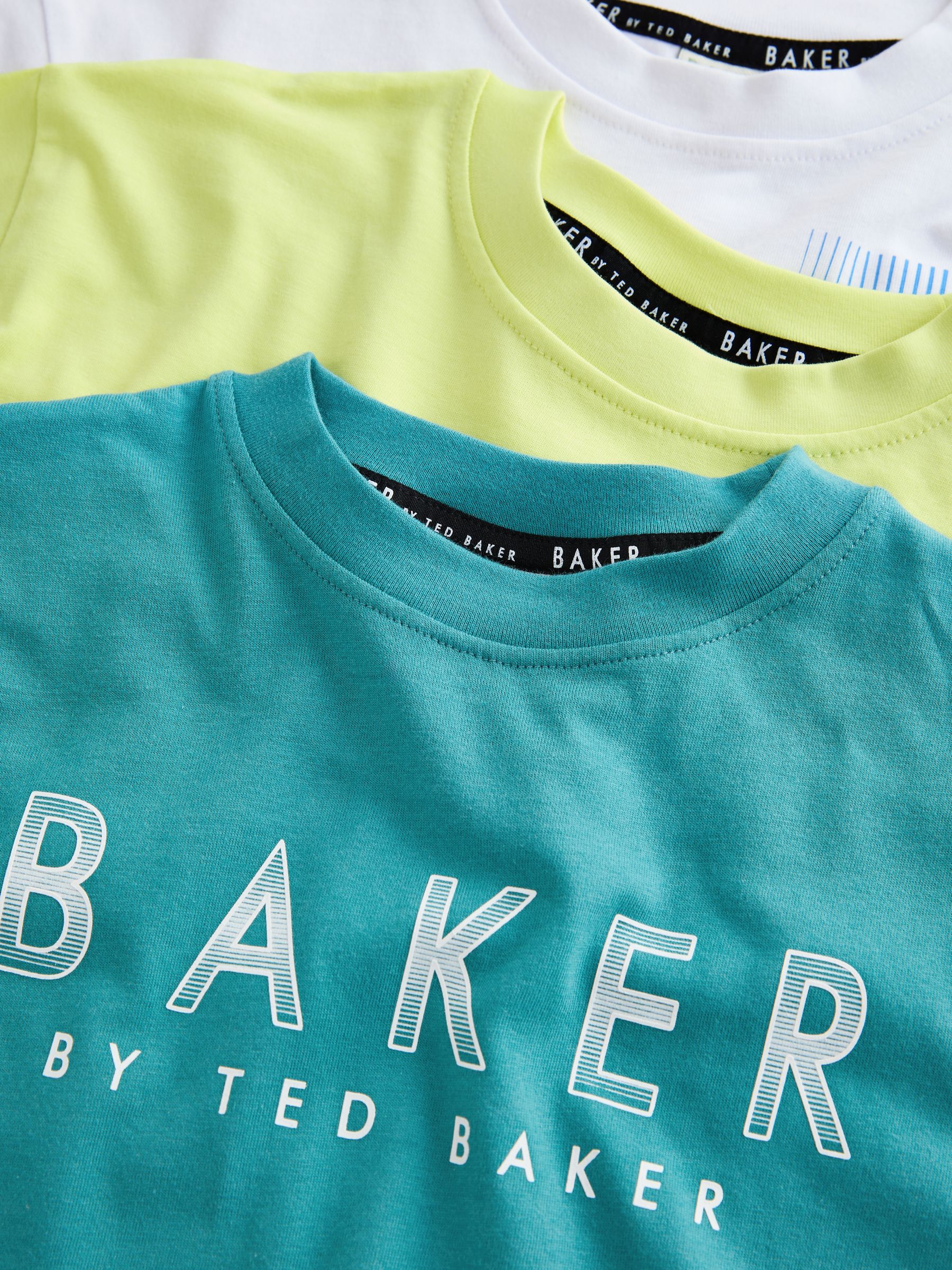 Dsiney Kidz - Baker by Ted Baker Green/White/Lime Green Baker by Ted Baker 3 Pack T-Shirts image 7