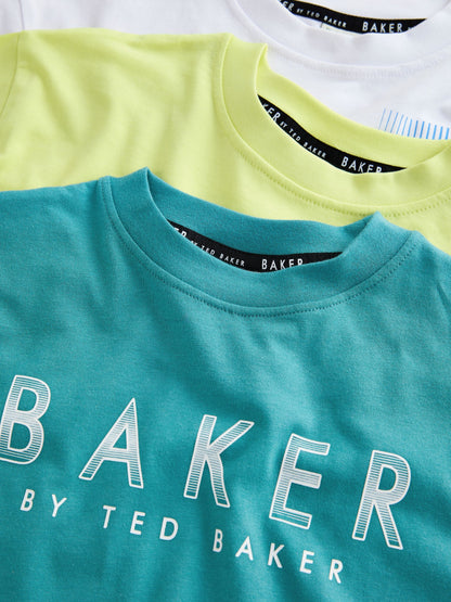 Dsiney Kidz - Baker by Ted Baker Green/White/Lime Green Baker by Ted Baker 3 Pack T-Shirts image 7