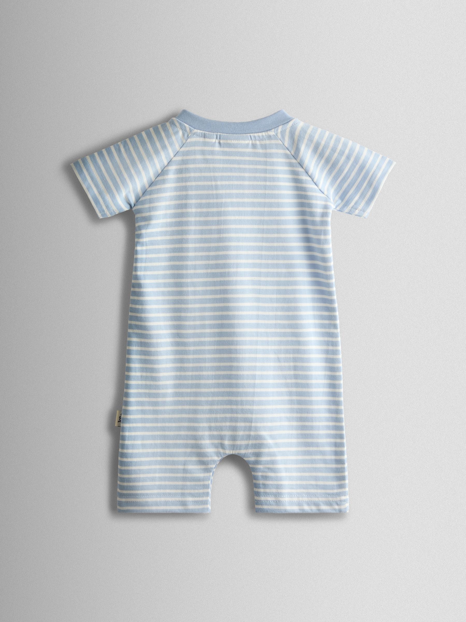 JoJo Maman Bébé Blue Peter Rabbit™ Appliqué Stripe Rompersuit image 3