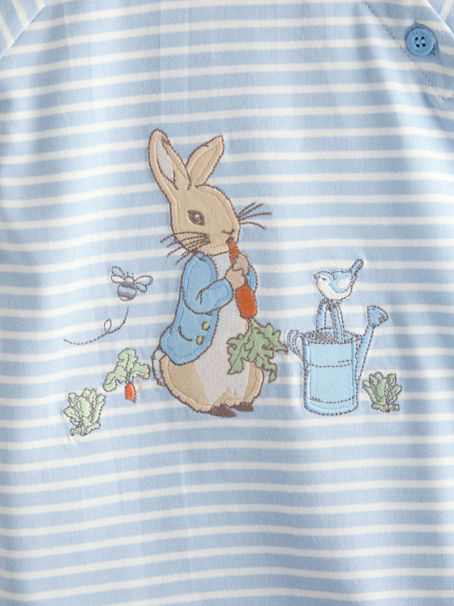 JoJo Maman Bébé Blue Peter Rabbit™ Appliqué Stripe Rompersuit image 4