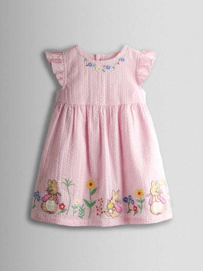 JoJo Maman Bébé Pink Flopsy Bunny Embroidered Dress & Knicker Set image 3