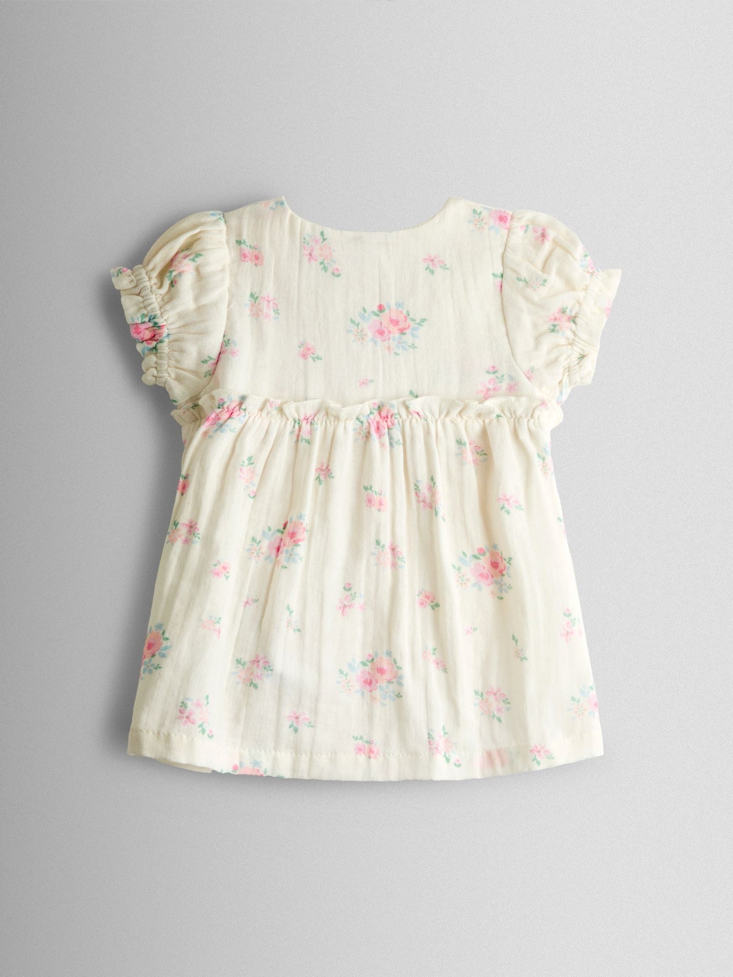 JoJo Maman Bébé Cream Floral Dress and Knicker Set image 4