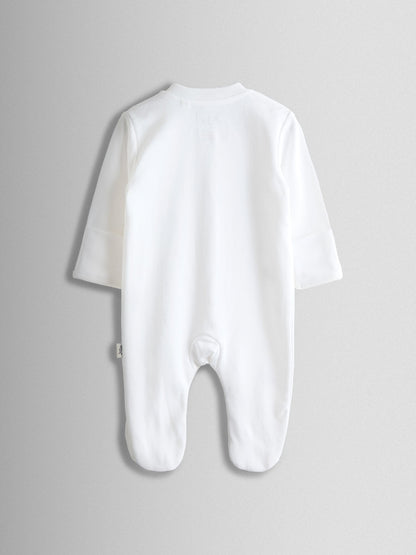 JoJo Maman Bébé White Born In 2026 Embroidered Sleepsuit image 2
