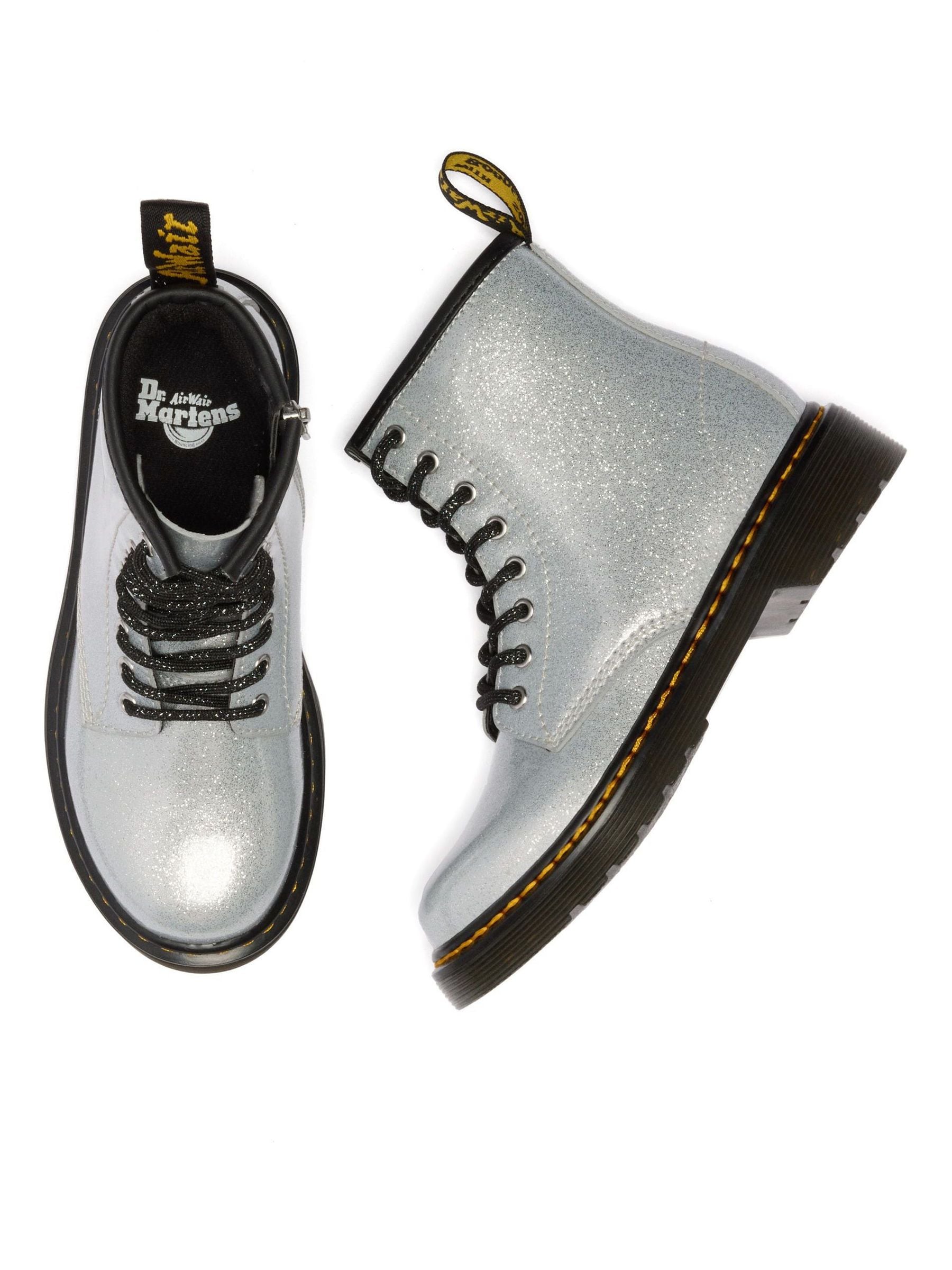 Dr. Martens Silver 1460 Nebula Glitter 8 Eye Boots image 4