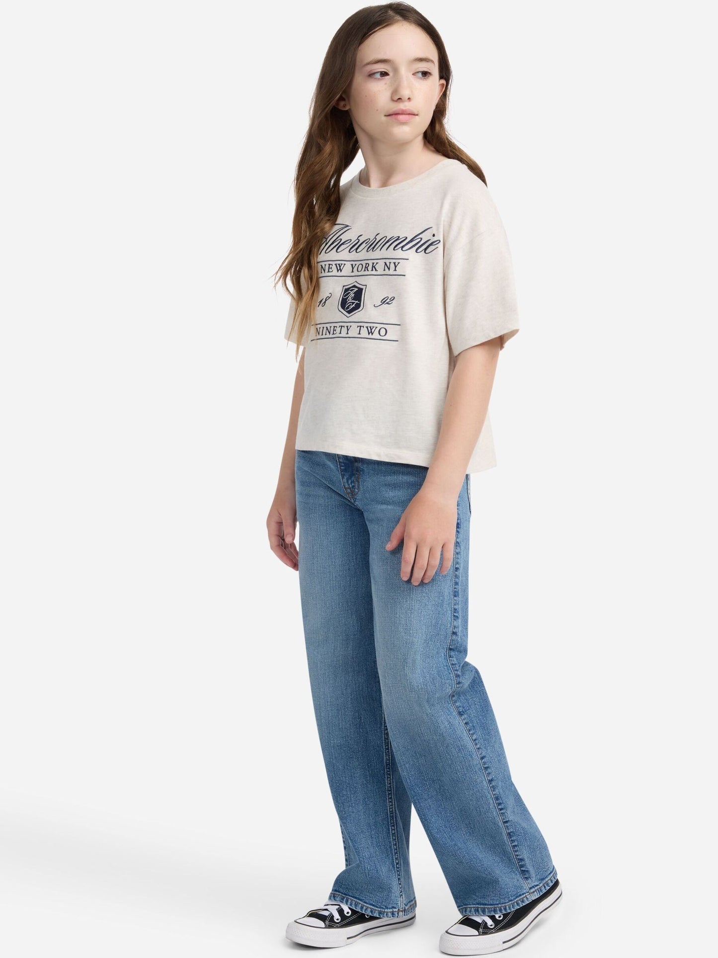 Dsiney Kidz - Abercrombie & Fitch Blue Navy High Waisted Wide Leg Jeans image 3