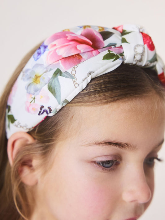 Baker by Ted Baker White Floral Knotted Headband image 1