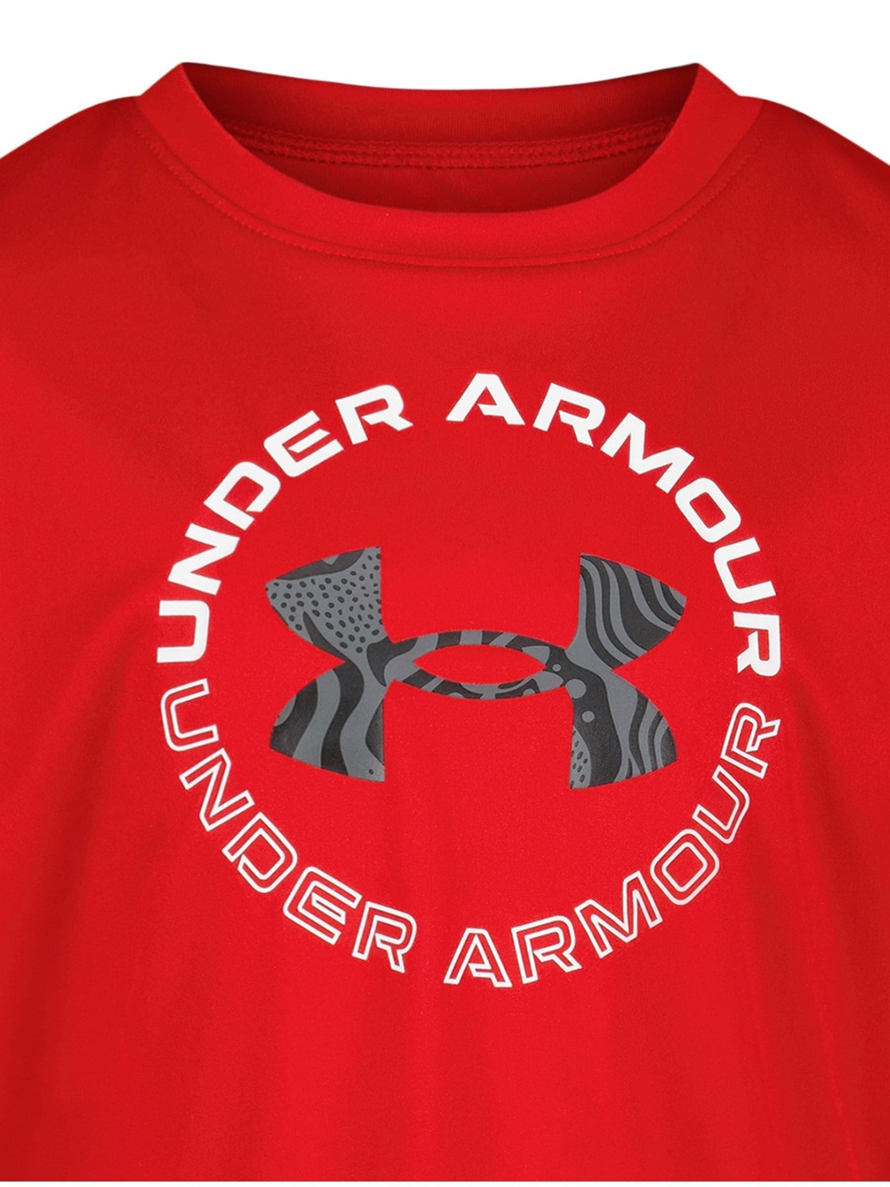 Under Armour Red Tech Printed Shorts and T-Shirt Set image 3