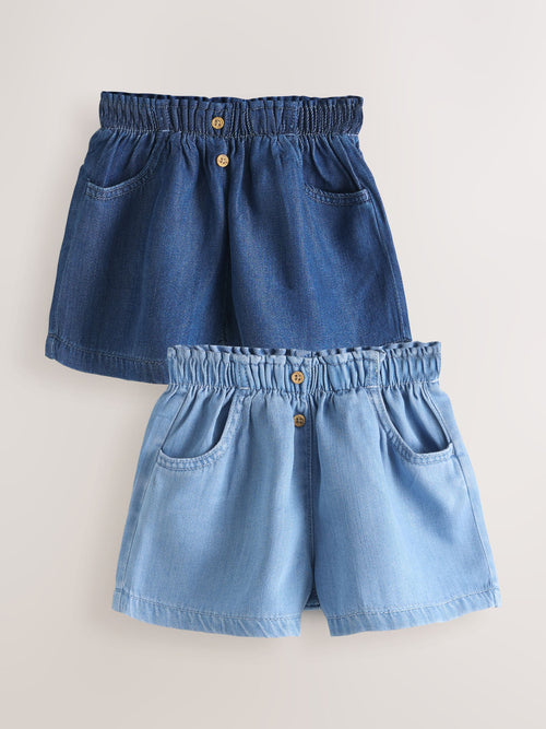 Blue Pullon Denim shorts 2 Pack (3mths-10yrs) image 1