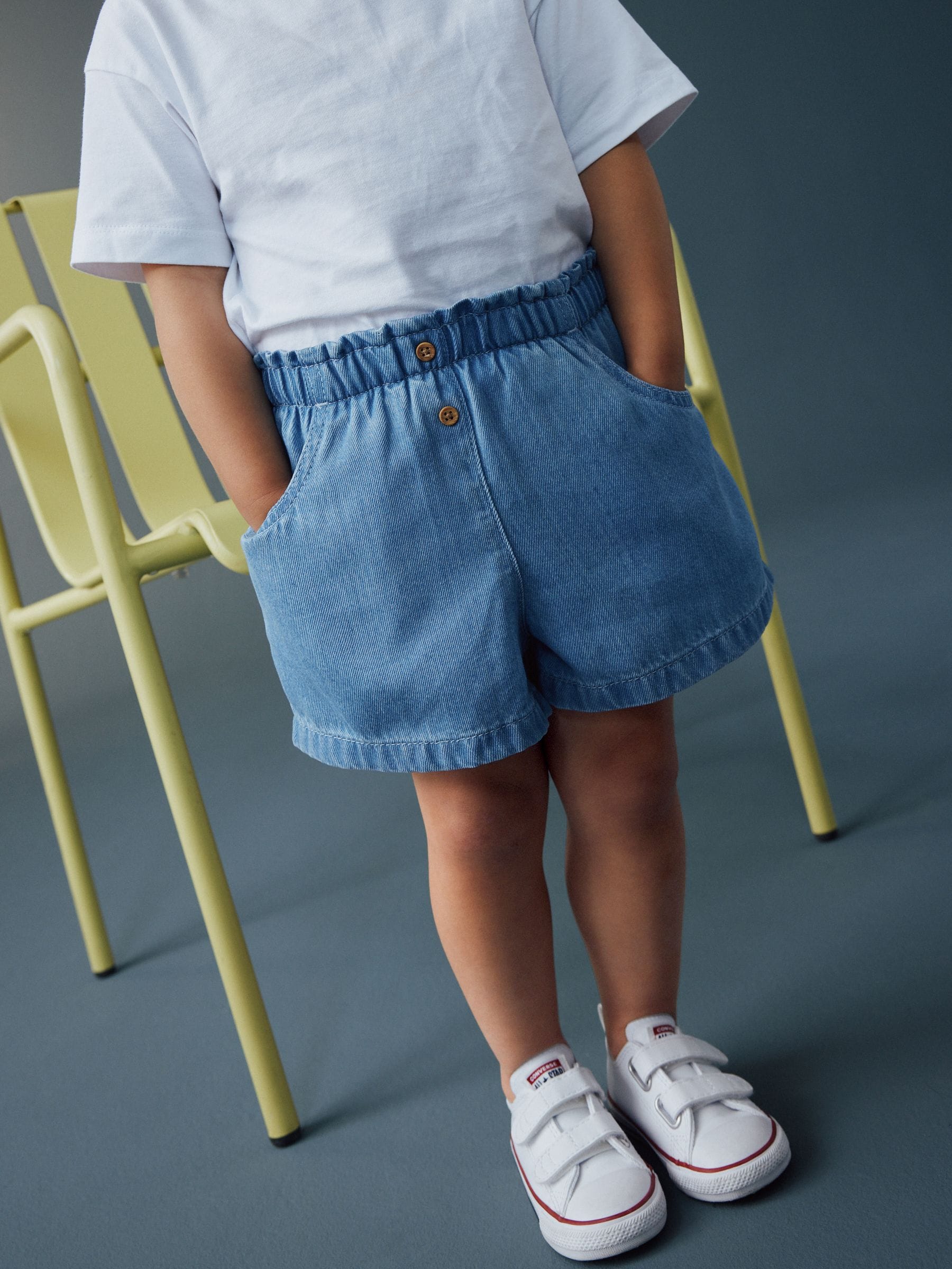 Dsiney Kidz - Mid Blue Denim Soft Denim Shorts (3mths-10yrs) image 2