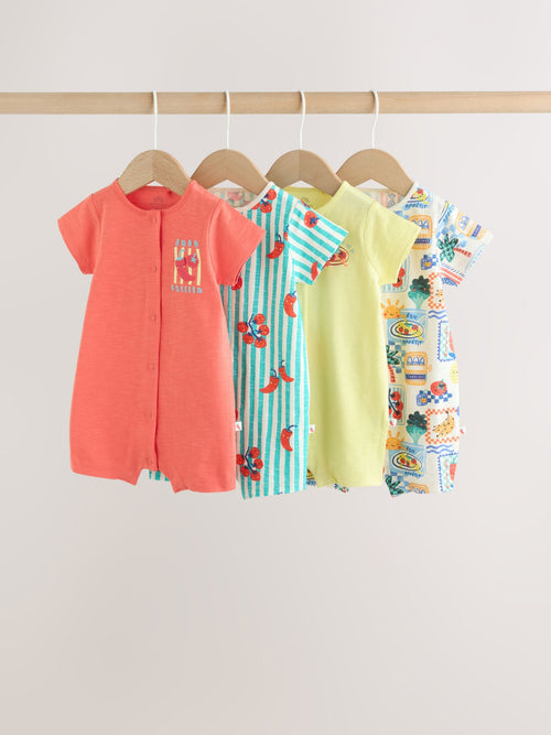 Tomato Print Jersey Baby Rompers 4 Pack image 1