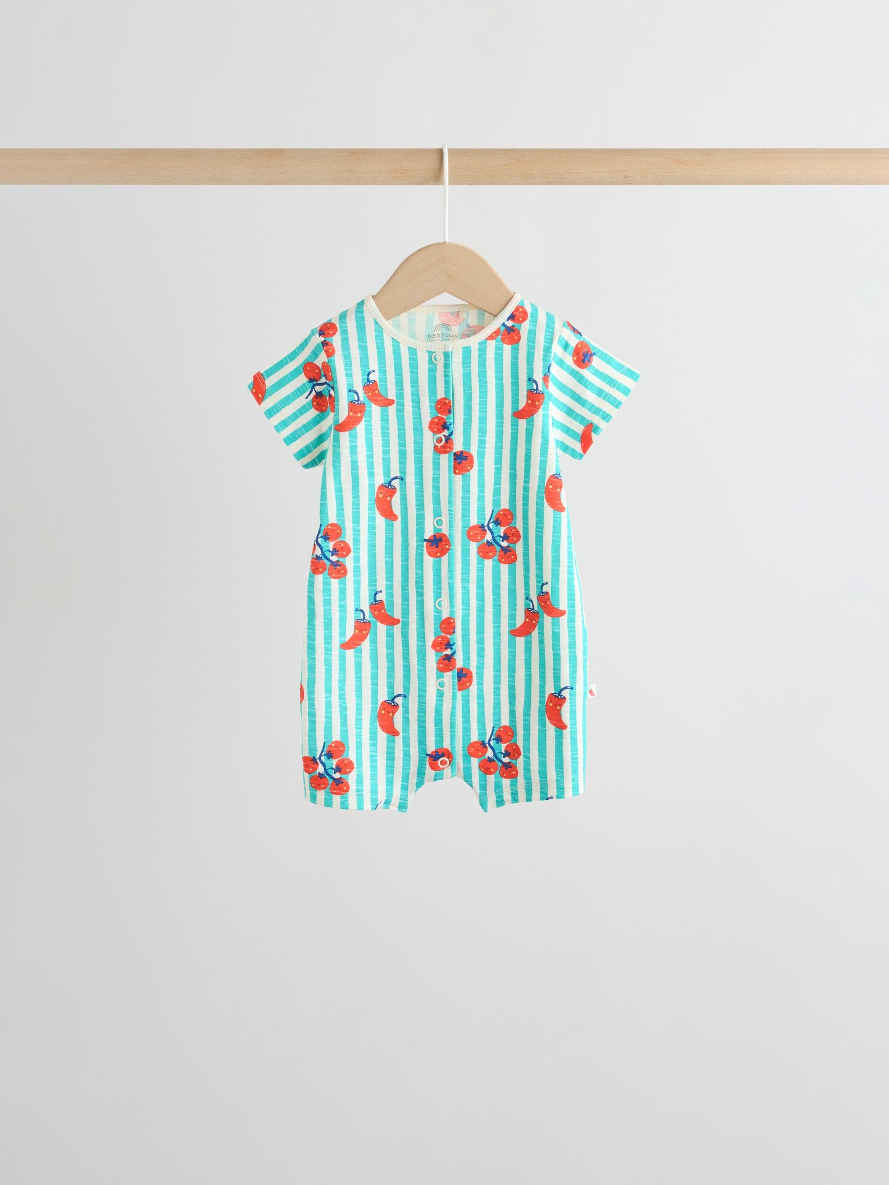 Tomato Print Jersey Baby Rompers 4 Pack image 7