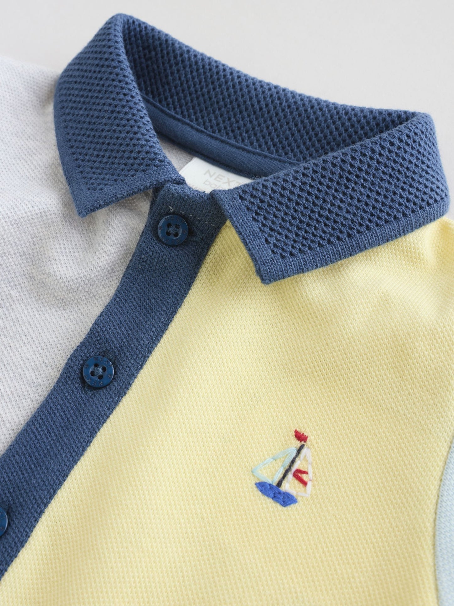 Grey colourblock Jersey Collared Rompers Baby 2 Pack image 8
