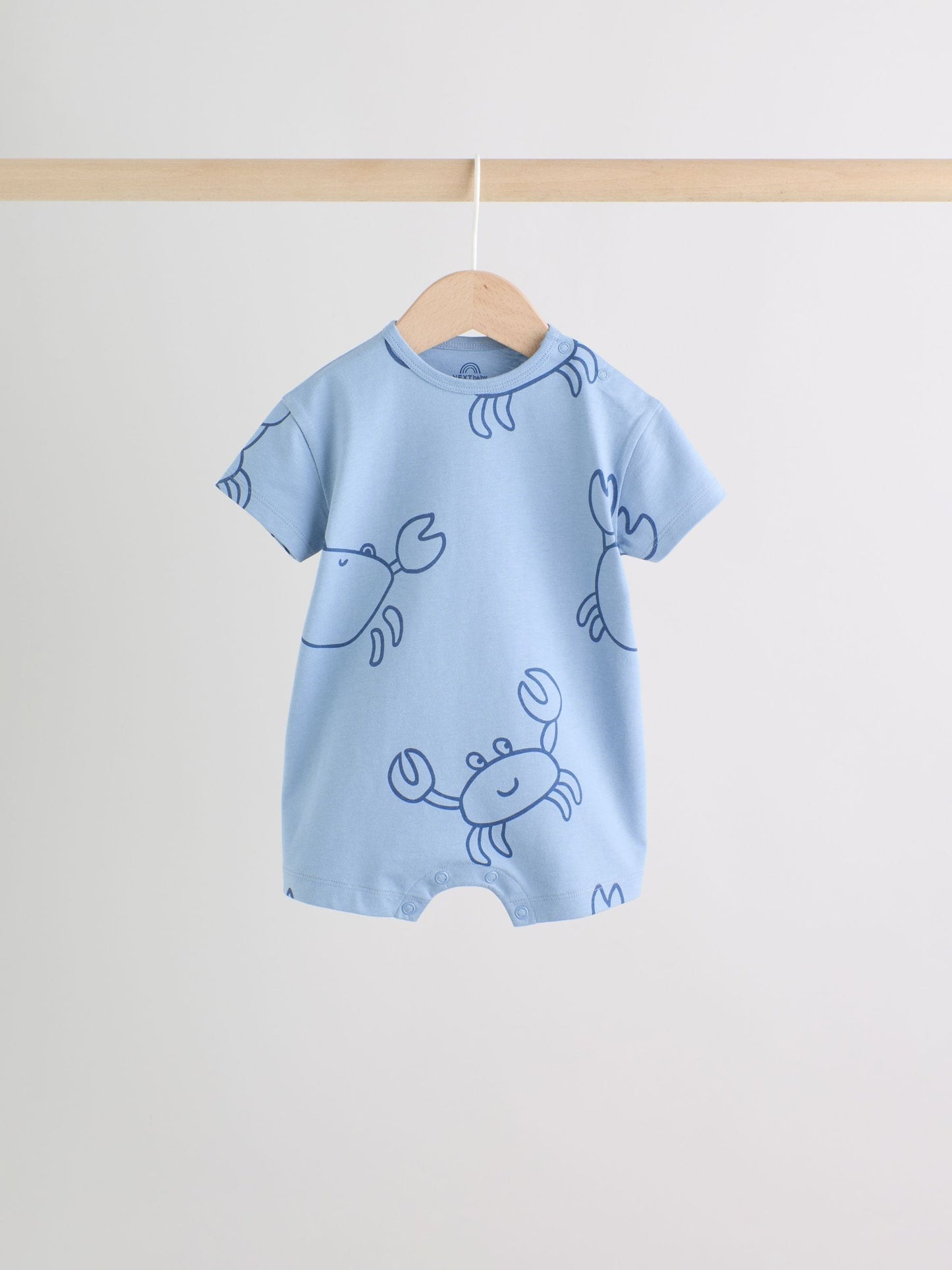 Coastal Crab Print Jersey Baby Rompers 4 Pack image 4