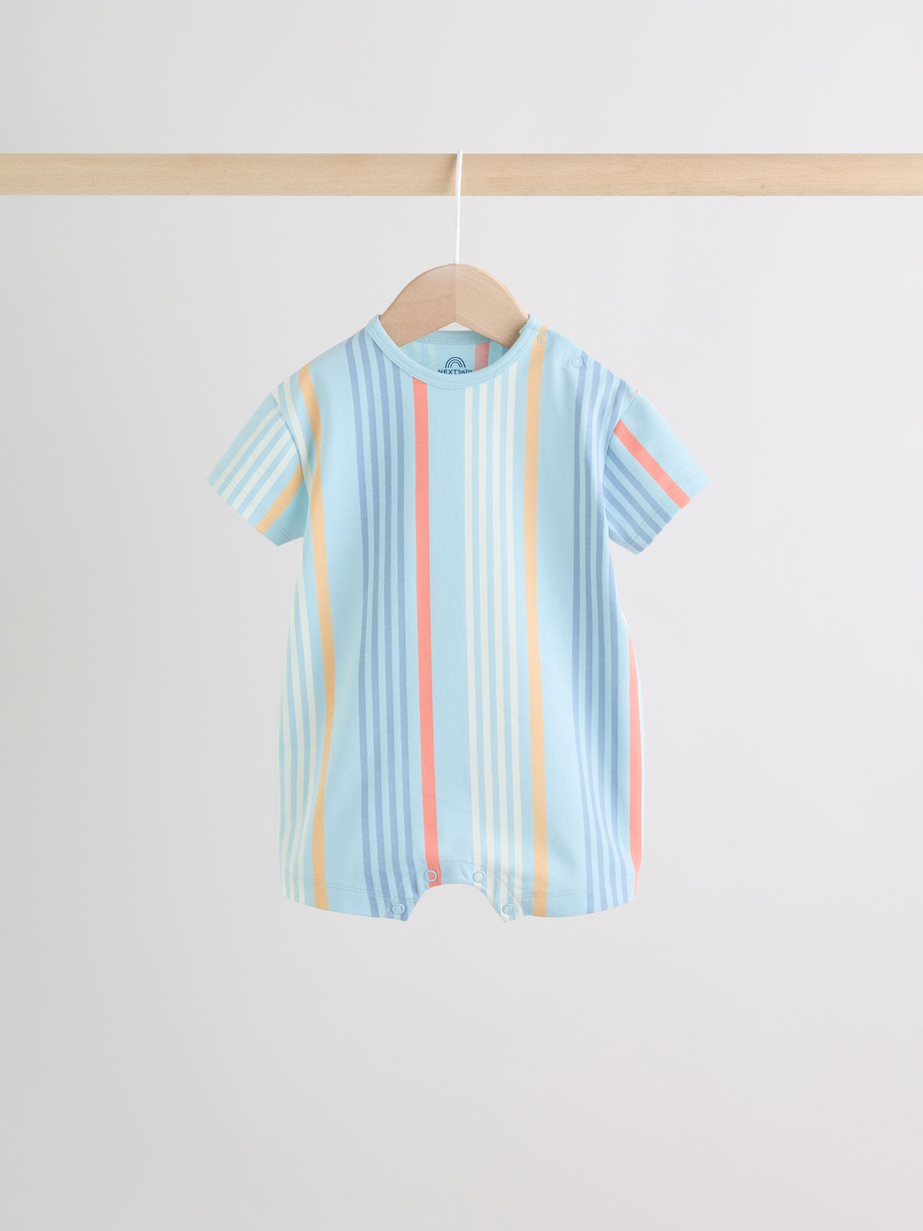 Coastal Crab Print Jersey Baby Rompers 4 Pack image 6