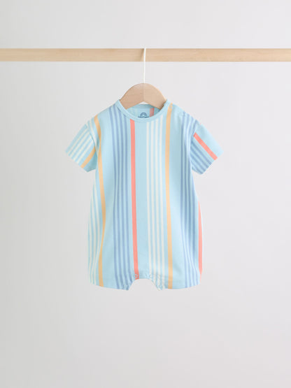 Coastal Crab Print Jersey Baby Rompers 4 Pack image 6