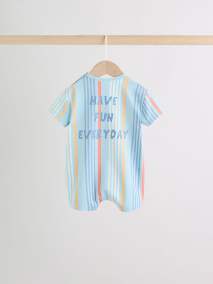 Coastal Crab Print Jersey Baby Rompers 4 Pack image 7
