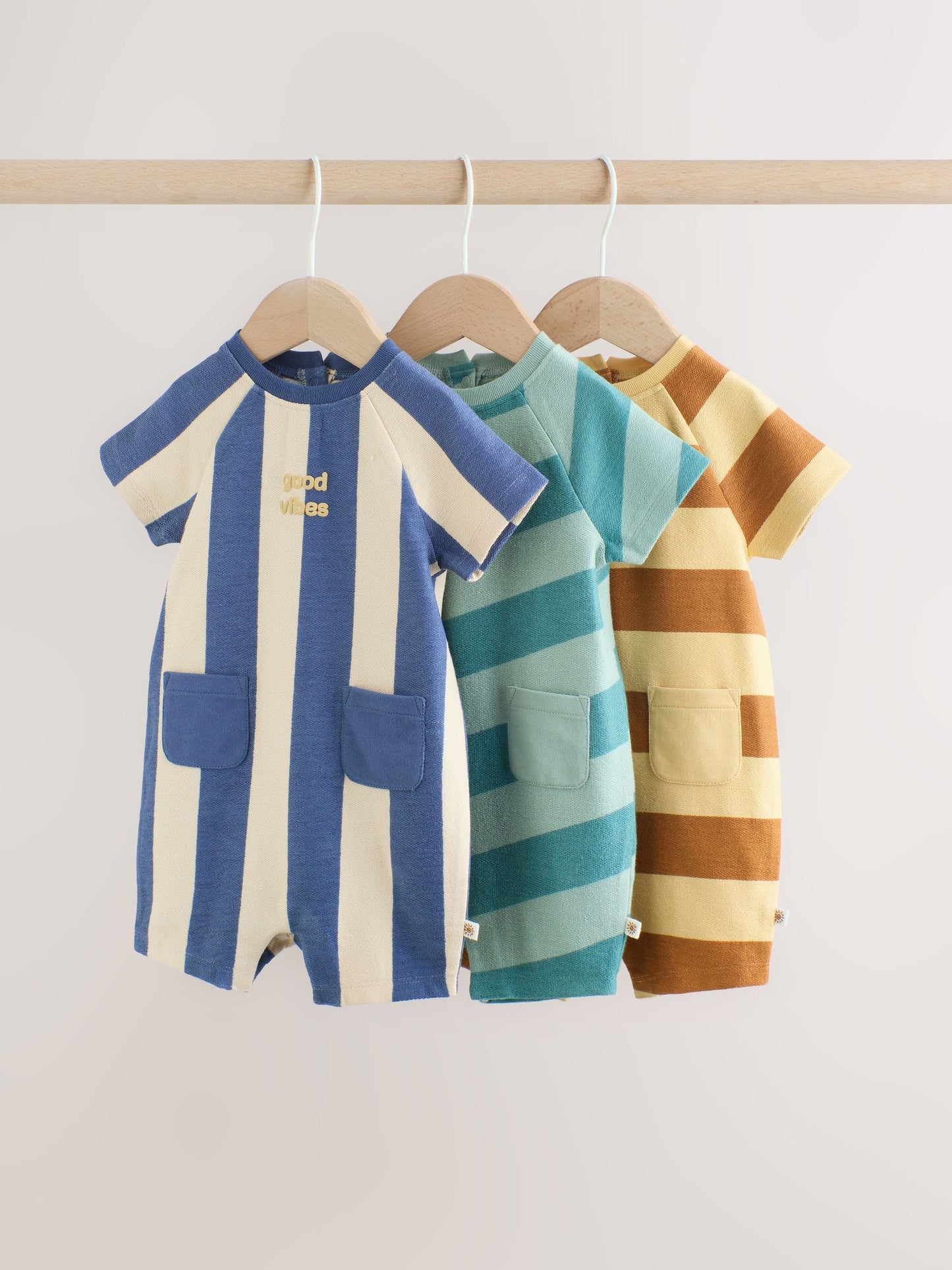 Striped Jersey Baby Rompers 3 Pack image 1