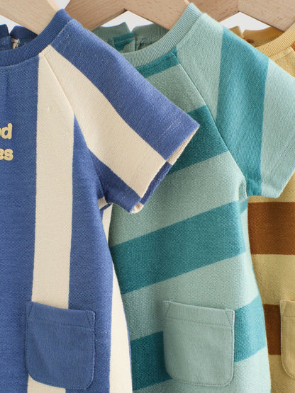 Striped Jersey Baby Rompers 3 Pack image 4