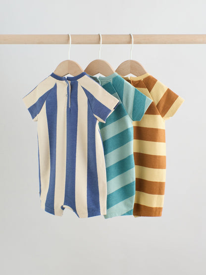Striped Jersey Baby Rompers 3 Pack image 5