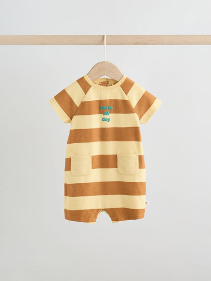 Striped Jersey Baby Rompers 3 Pack image 6
