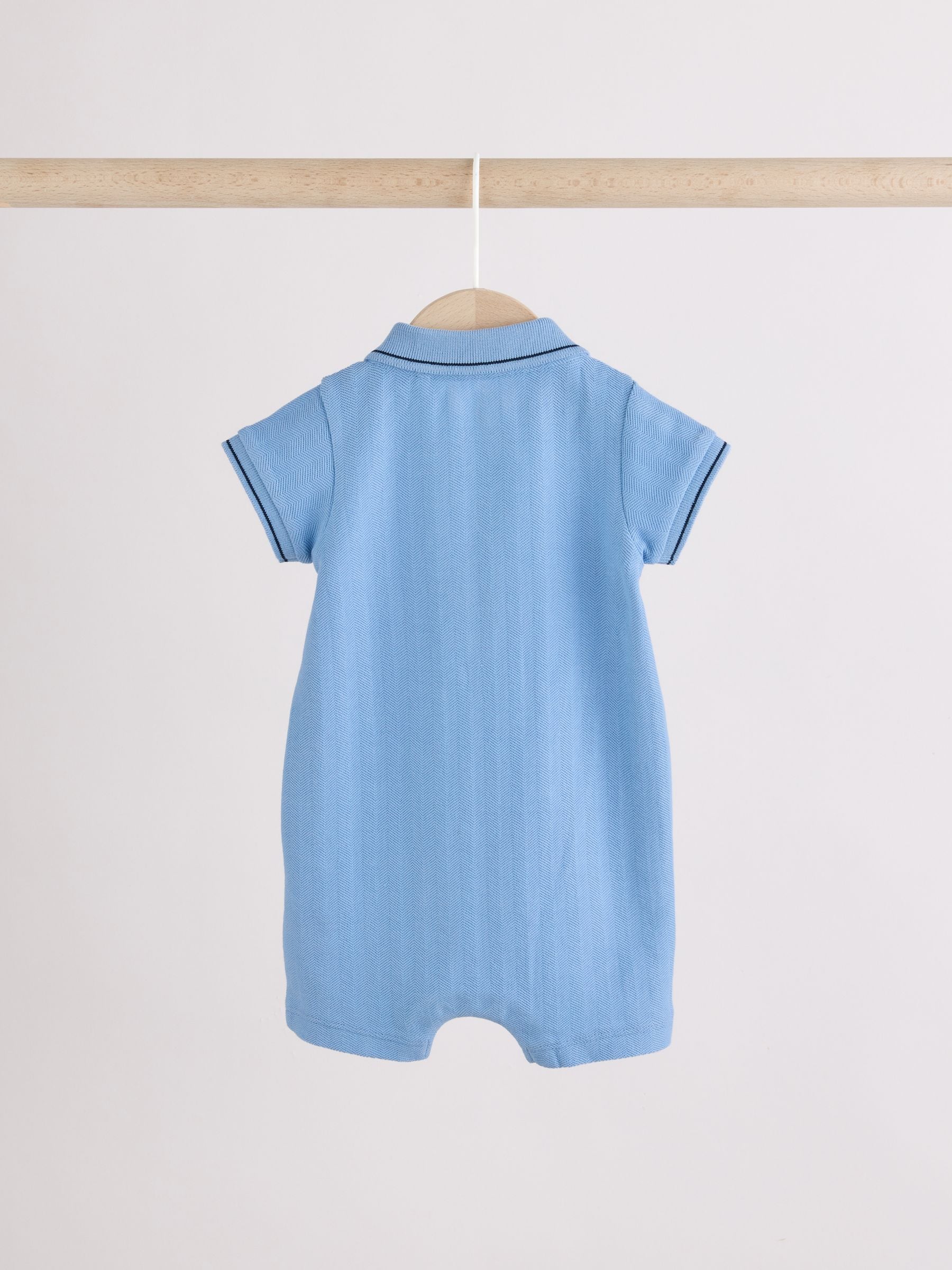 Blue/Green Jersey Collared Rompers Baby 2 Pack image 5