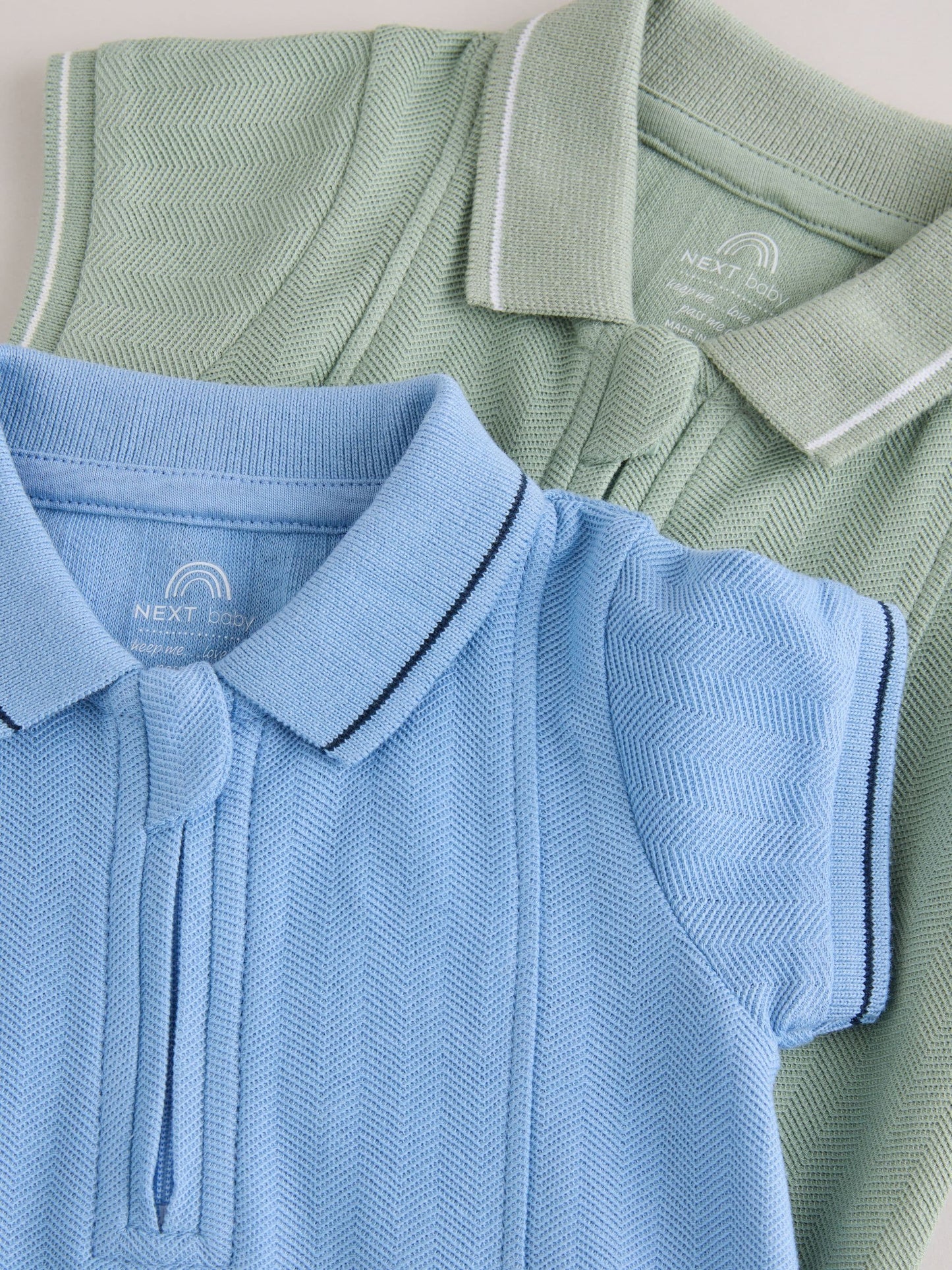 Blue/Green Jersey Collared Rompers Baby 2 Pack image 7