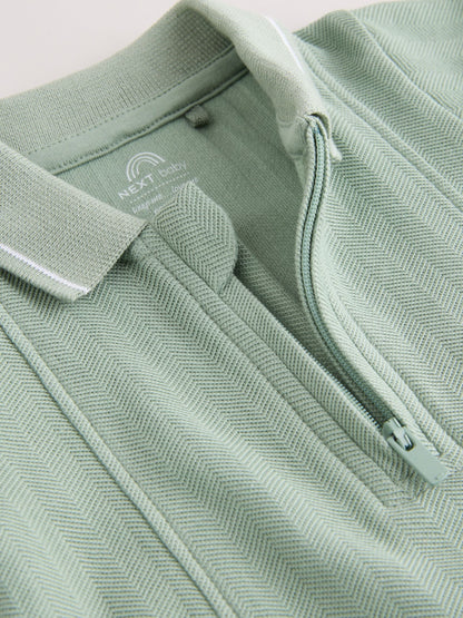 Blue/Green Jersey Collared Rompers Baby 2 Pack image 8
