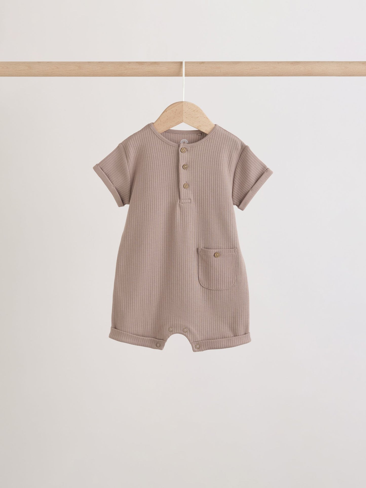 Orange Grandad Button Neck Baby Rompers 4 Pack image 5