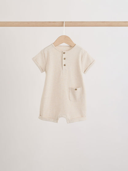 Orange Grandad Button Neck Baby Rompers 4 Pack image 7