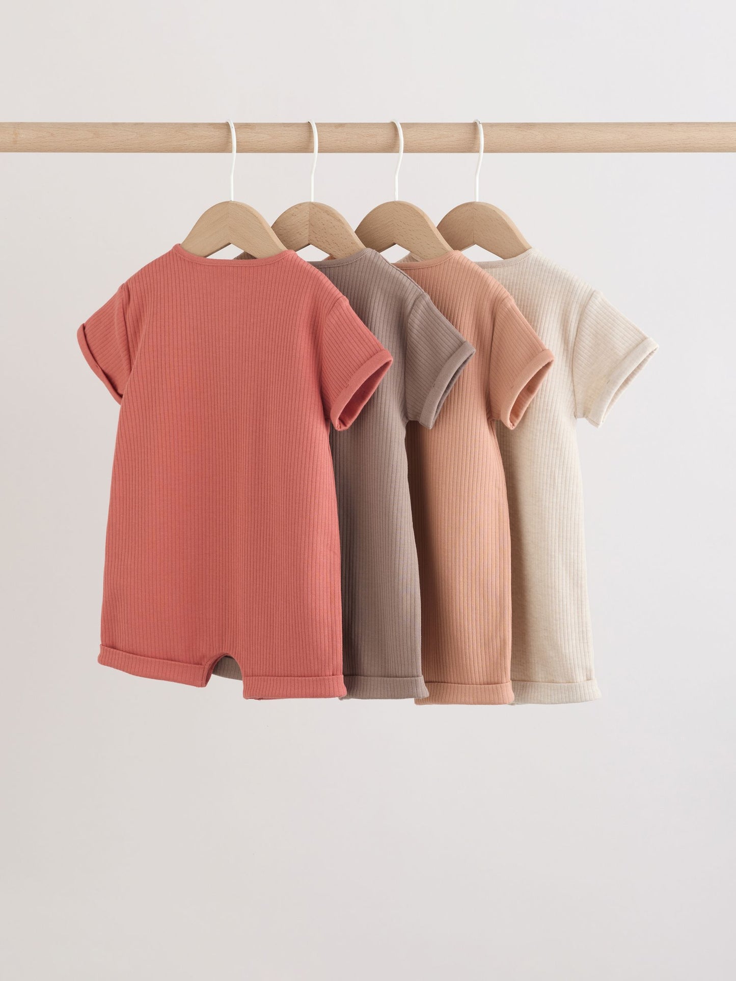 Orange Grandad Button Neck Baby Rompers 4 Pack image 8