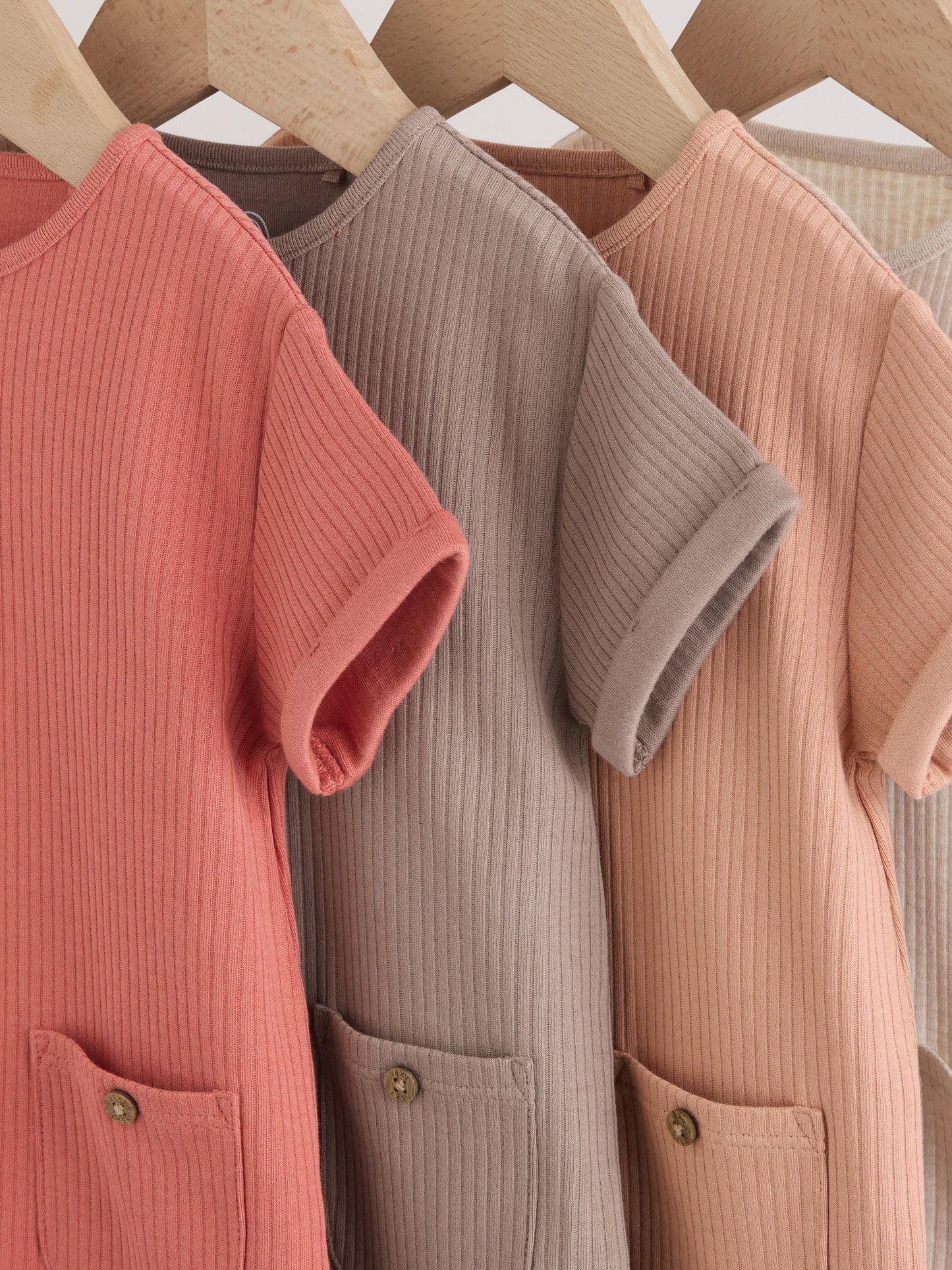 Orange Grandad Button Neck Baby Rompers 4 Pack image 8