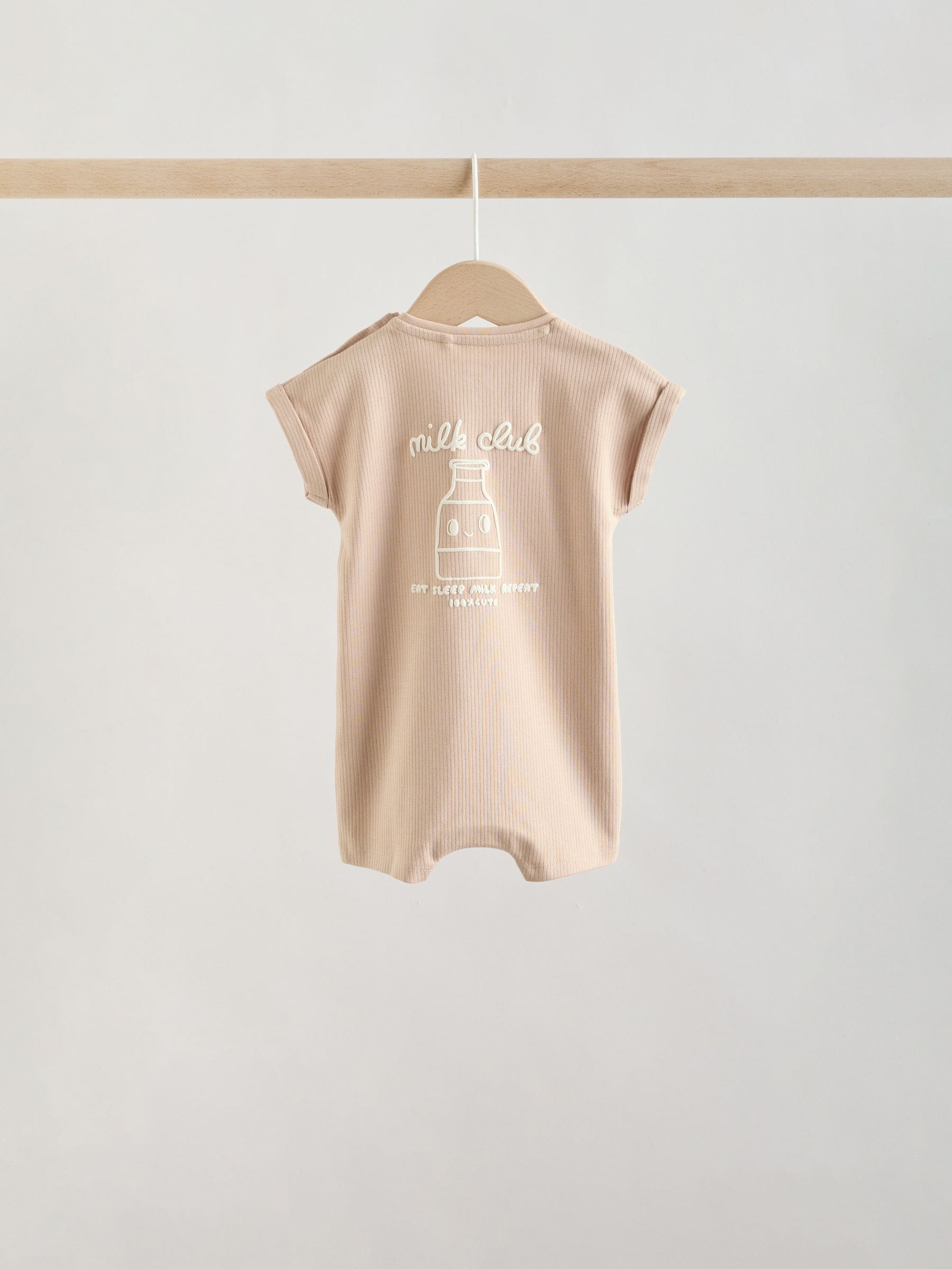 Blue/Neutral Milk Club Jersey Baby Rompers 4 Pack image 4