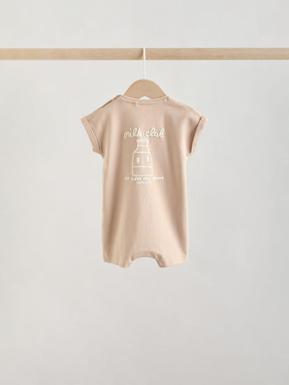 Blue/Neutral Milk Club Jersey Baby Rompers 4 Pack image 4
