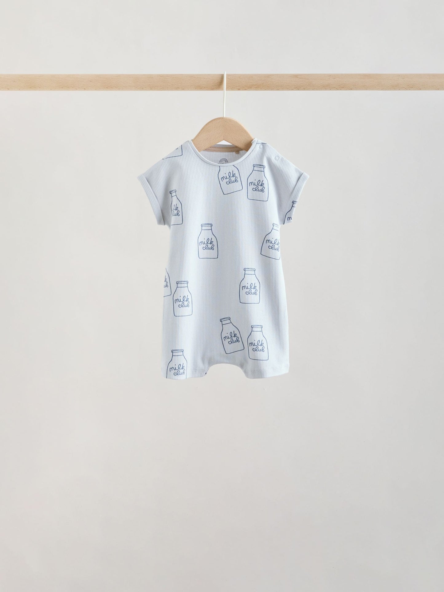 Blue/Neutral Milk Club Jersey Baby Rompers 4 Pack image 5