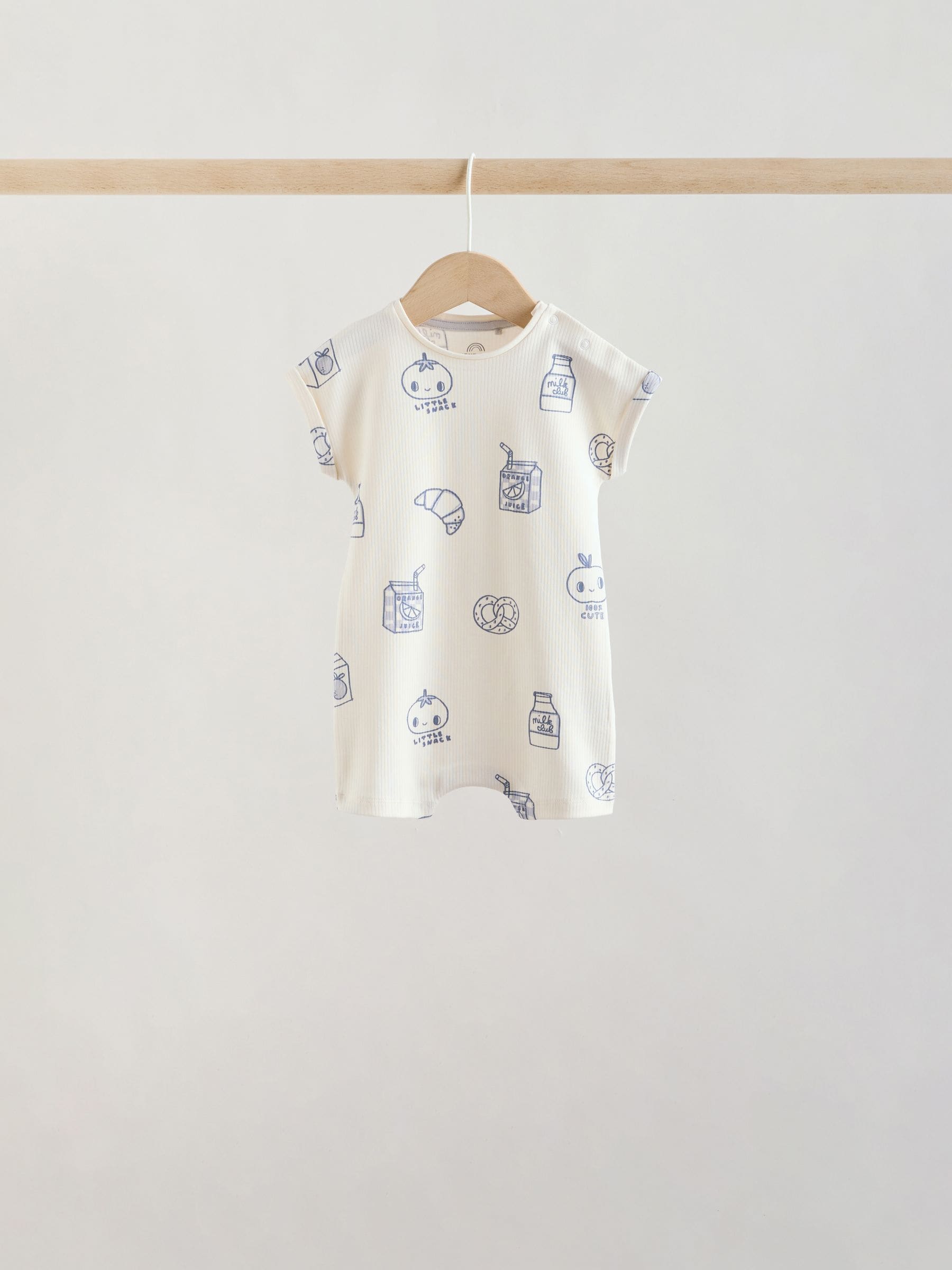 Blue/Neutral Milk Club Jersey Baby Rompers 4 Pack image 6