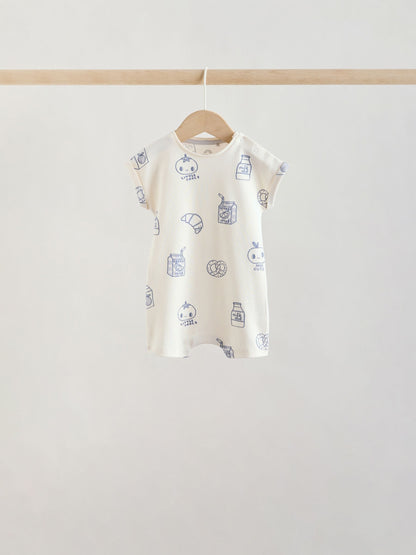 Blue/Neutral Milk Club Jersey Baby Rompers 4 Pack image 6