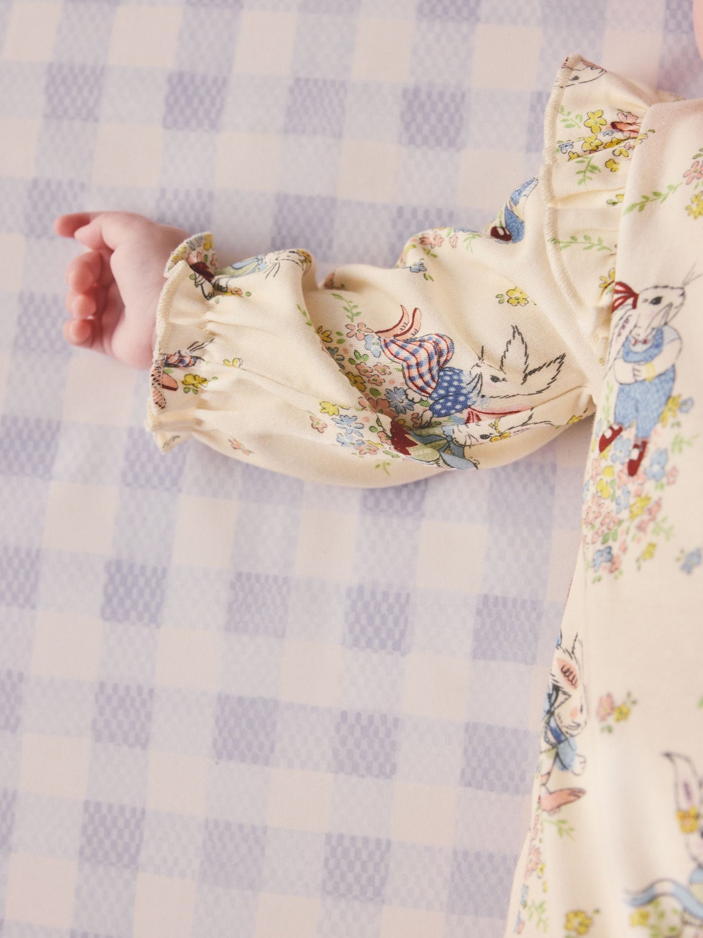 Cream Bunny Cath Kidson Bunny Baby Sleepsuit image 5