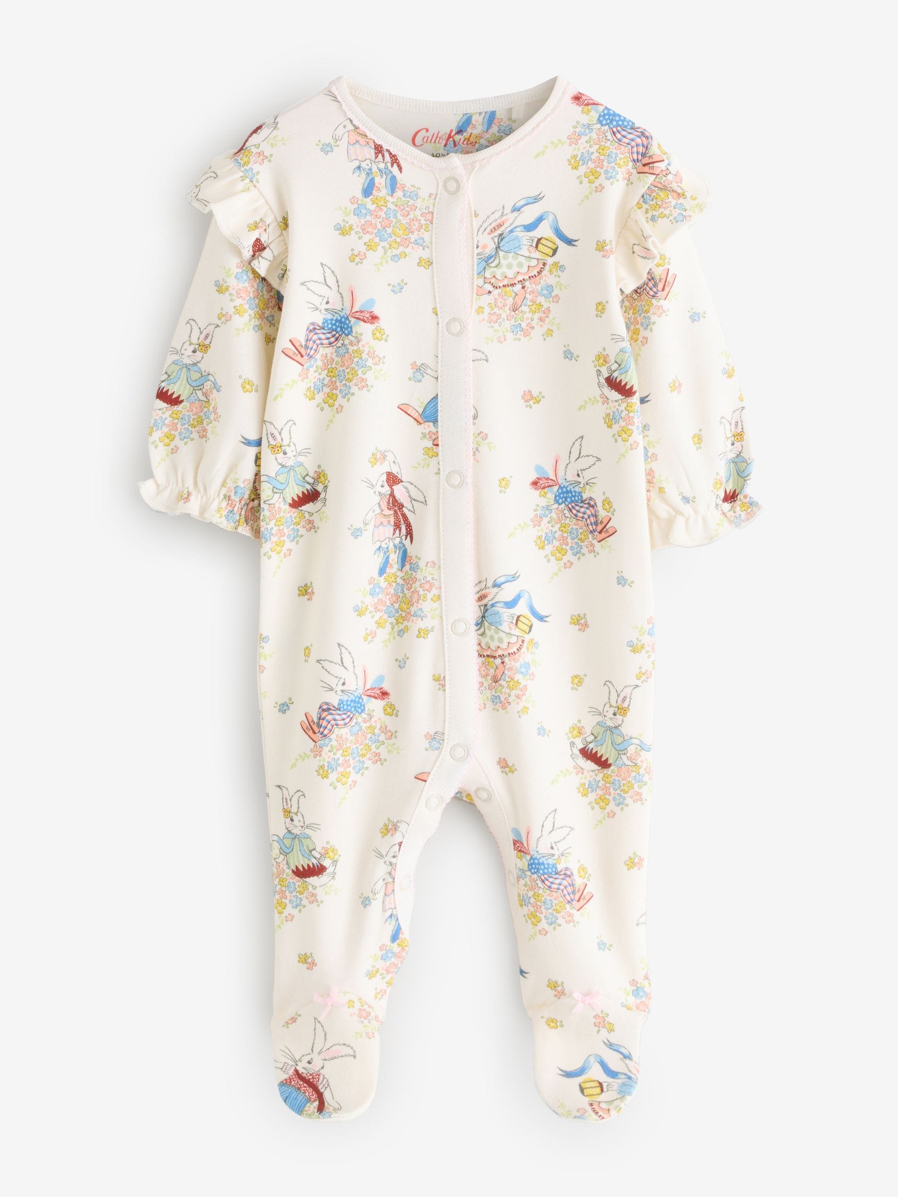 Cream Bunny Cath Kidson Bunny Baby Sleepsuit image 6