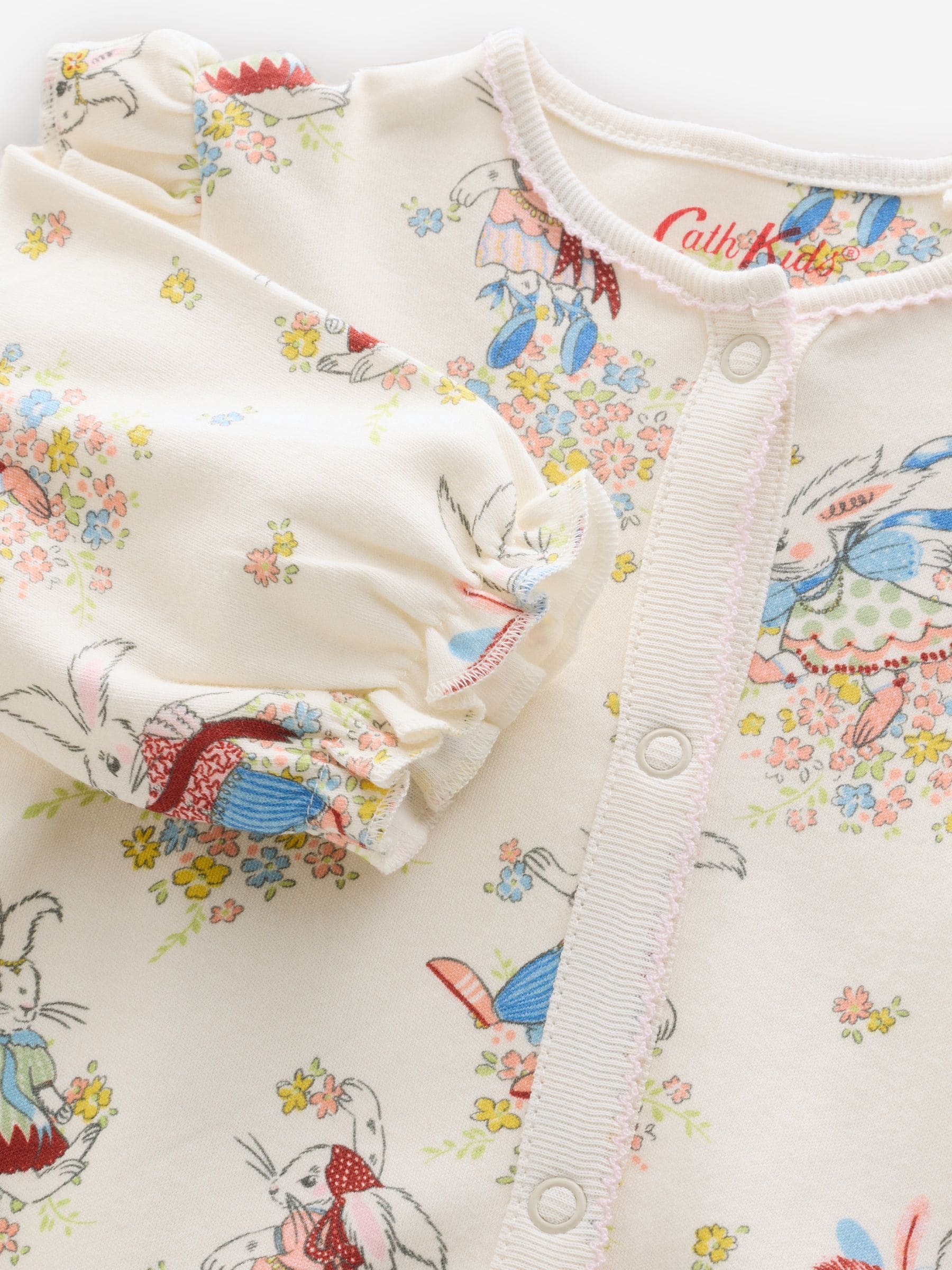 Cream Bunny Cath Kidson Bunny Baby Sleepsuit image 8