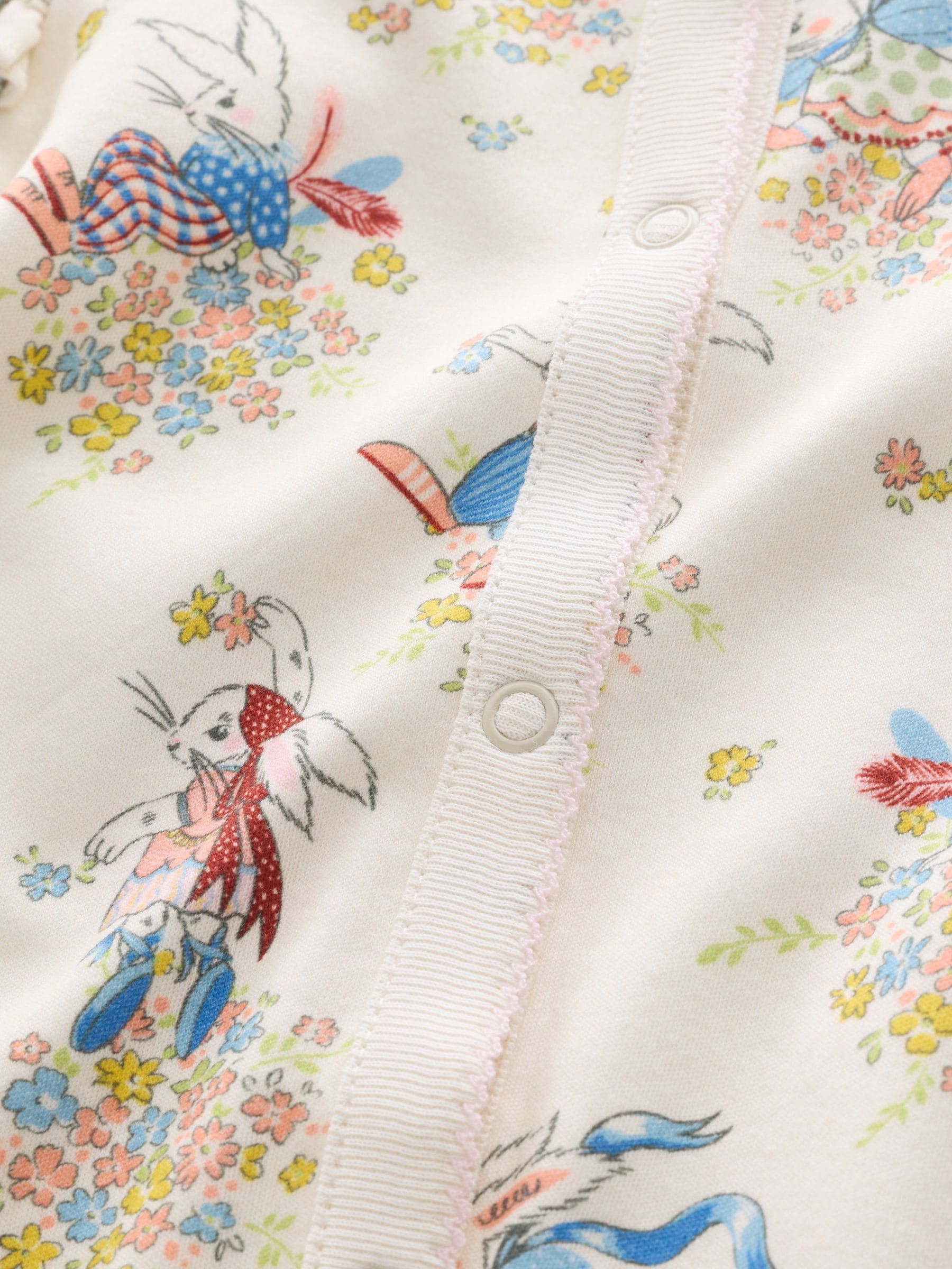 Cream Bunny Cath Kidson Bunny Baby Sleepsuit image 8