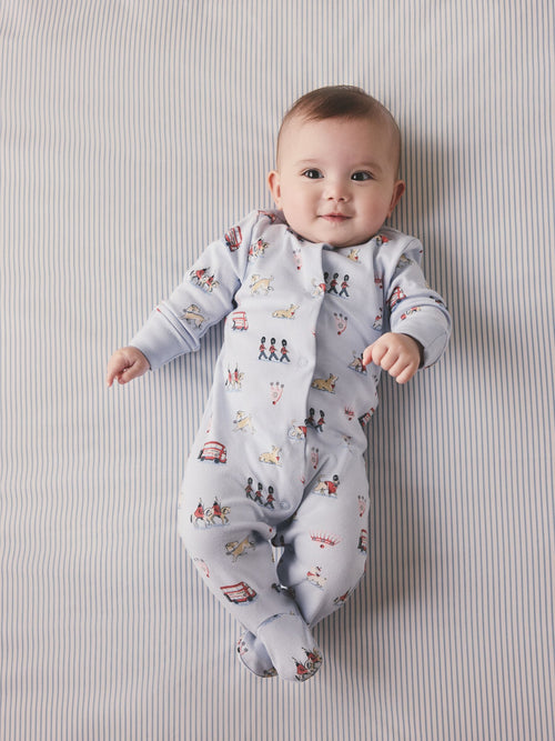 Blue Cath Kidston London Baby Sleepsuit image 1